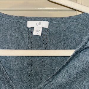 J. Jill Women's Denim Blue V-Neck Sweater